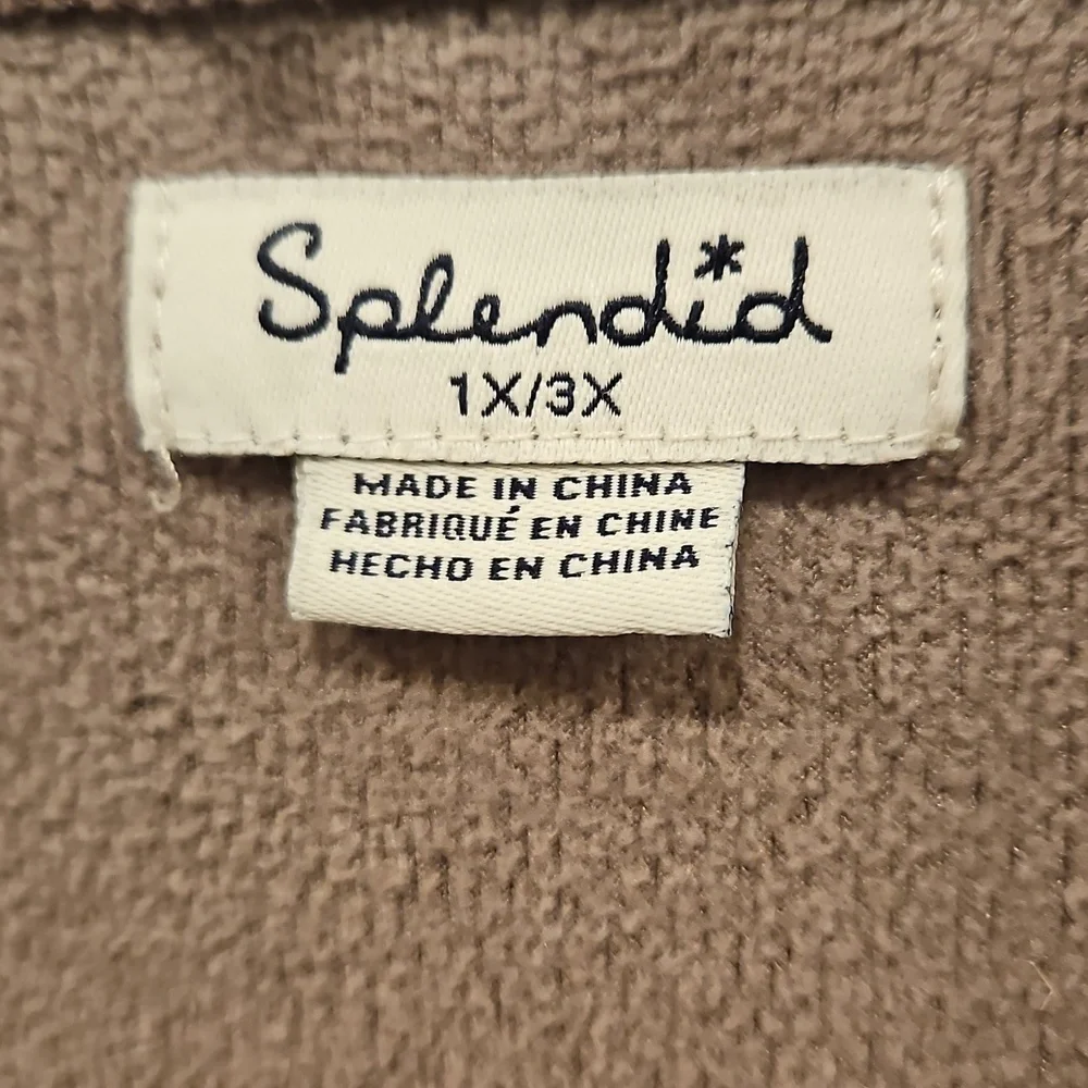💕SPLENDID💕 Velour Robe ~ Gray 1X/3X